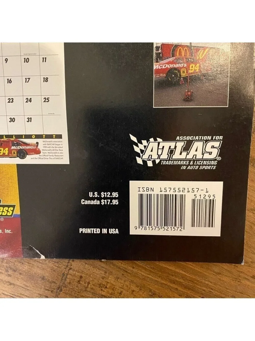 Vintage 1999 Bill Elliott Racing Calendar. Excellent Pre owned condition.